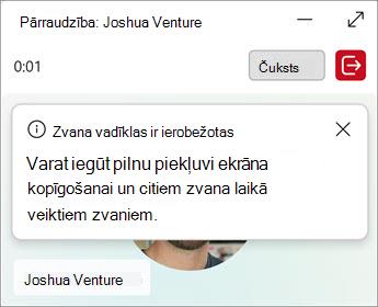 Rindas pārvaldības lapā tiek rādītas opcijas, lai čukstētu vai iekļūtu.