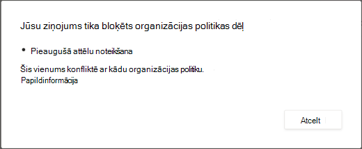 Dialoga ziņojumā ir izskaidrots, kāpēc ziņojums tika izdzēsts, jo tajā ir pieaugušajiem paredzēts saturs.