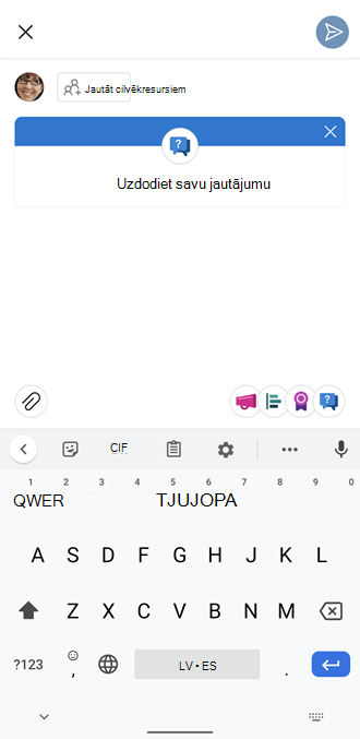 Yammer jautājumi un atbildes Android mobilajā tālrunī