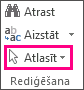 Komanda Atlasīt grupā Rediģēšana