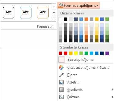 Formas aizpildījuma komanda