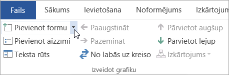 Poga Pievienot formu grupā Izveidot grafiku