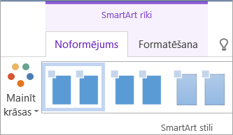 Sadaļas SmartArt rīki cilnes Noformējums poga Mainīt krāsas