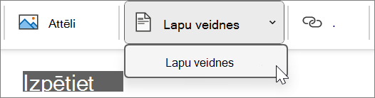 Lapu veidnes cilnē Ievietošana