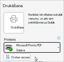 Klasiskās Outlook failu drukāšanas opcijas