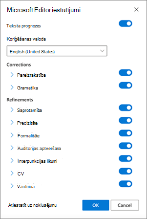Redaktora iestatījumi