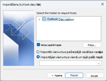 Atlasiet mapi, no kuras importēt