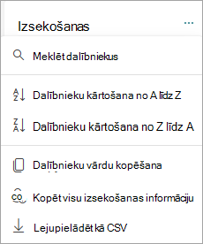 Dalībnieku kārtošana un meklēšana