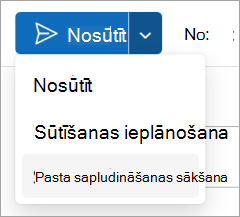 Atlasiet Nosūtīt > Sākt pasta sapludināšanu