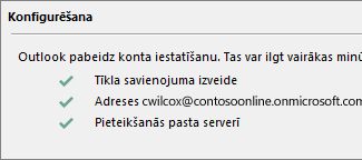 Jauna konta vedņa trešā lapa