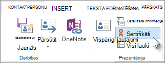 Noteiktas personas sertifikātu parādīšana