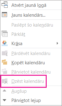 Dzēšanas komanda ir pelēkota