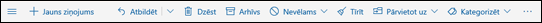 Outlook.com ziņojuma rīkjosla