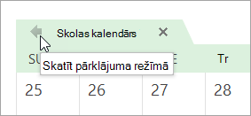 Noklikšķiniet uz bultiņas Skatīt pārklājuma režīmā
