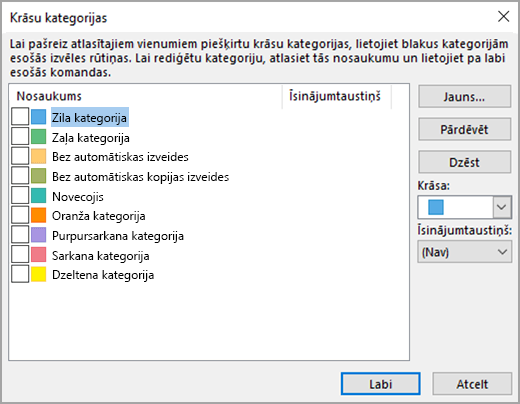 Lodziņš Krāsu kategorijas