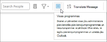 Ikona Visas programmas sakļautā lentes izkārtojumā programmā Outlook operētājsistēmā Windows.