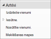 Izvērsiet arhīva failu navigācijas rūtī, lai skatītu tajā iekļautās apakšmapes.