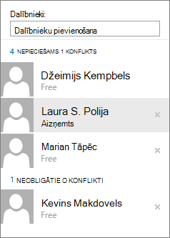Plānošanas asistents dalībnieki