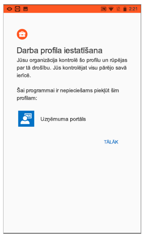 Darba profila iestatīšana