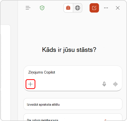 Iezīmēta izvēlne Pievienot saturu