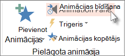 Ekrānuzņēmums, kurā redzama animācijas rūts