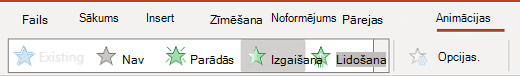 Animāciju rūts programmā PowerPoint tīmeklim.