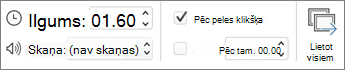 Hronometrāžu grupas ekrānuzņēmums.