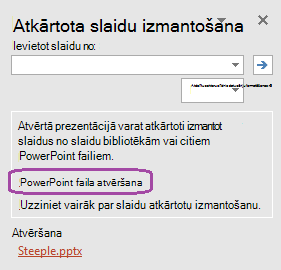 Pārlūkošana, lai atrastu prezentāciju