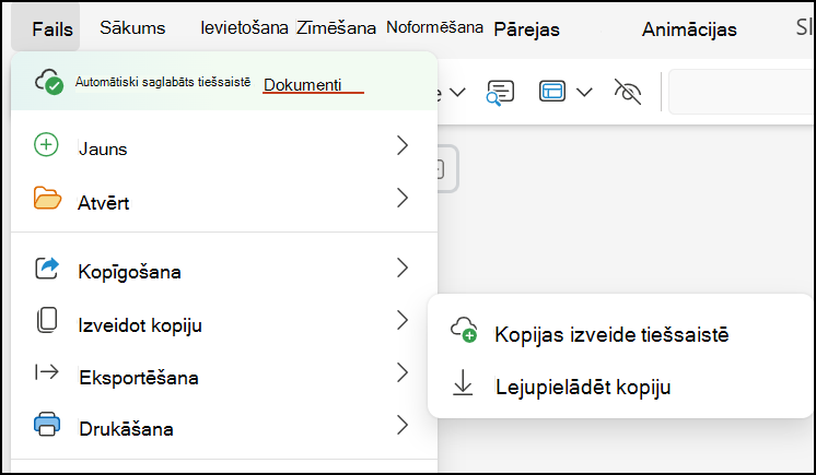 Izmantojiet iespēju Lejupielādēt kopiju, lai prezentāciju saglabātu datorā