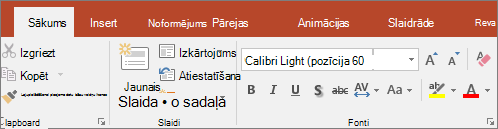 Teksta marķieris PowerPoint lentē.