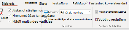 Cilnes Slaidrāde izvēles rūtiņa Vienmēr izmantot subtitrus