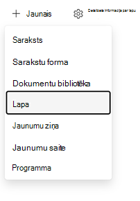 Lapas ieejas punkta izveide