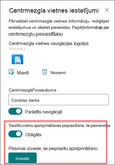 Ekrānuzņēmums, kurā redzama apstiprinājuma plūsmas izveide.