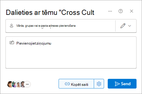 Koplietošanas dialoglodziņš programmā SharePoint.