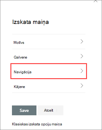 Izskata maiņas opciju attēls