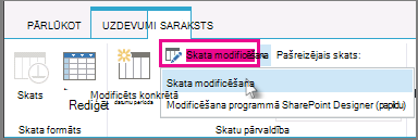 Skata modificēšana