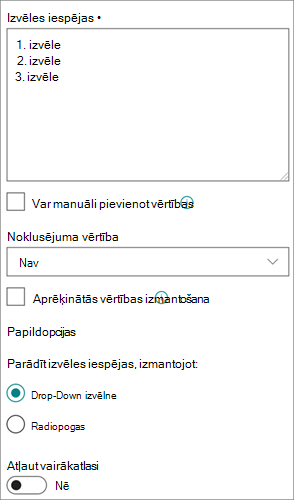 Izvēles kolonnu opcijas mūsdienīgajā pieredzē