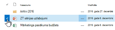 Atlasiet failu, noklikšķinot uz atzīmes pa kreisi no nosaukuma