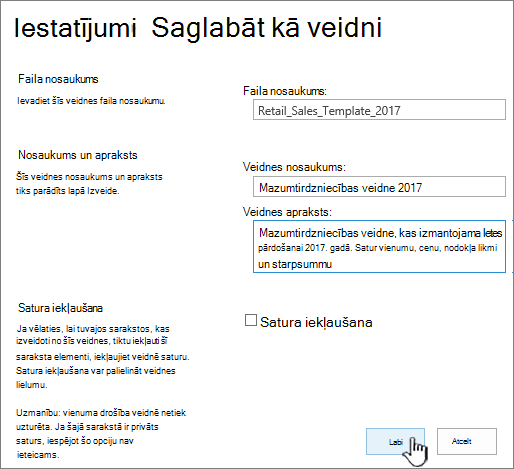 Saglabāt kā veidnes lapu
