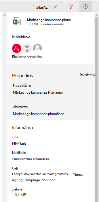 Skatiet informāciju par failiem