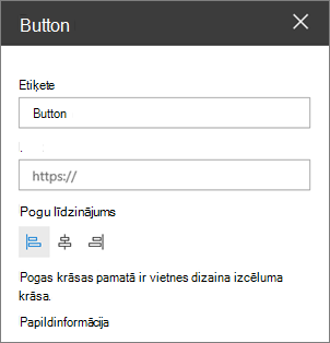 Pogas tīmekļa daļas rekvizītu rūts
