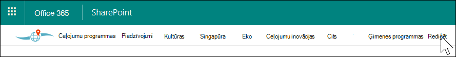 SharePoint centrmezgla navigācija
