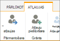 Poga Dzēst unikālas atļaujas