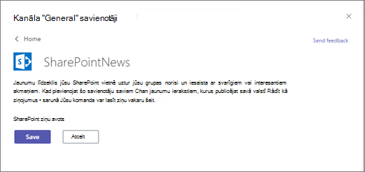 Ziņu savienotāja dialoglodziņš