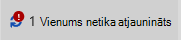 Ziņojums un ikona Vienums nav atjaunināts