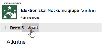 Noklikšķiniet uz Atjaunot, lai atgrieztu vienumus