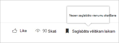 Noklikšķiniet, lai skatītu nesen saglabāto vienumu paneli