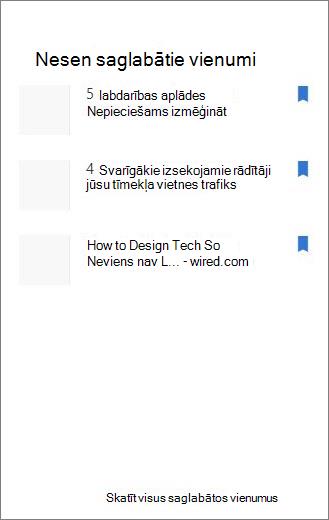 Nesen saglabātie vienumi