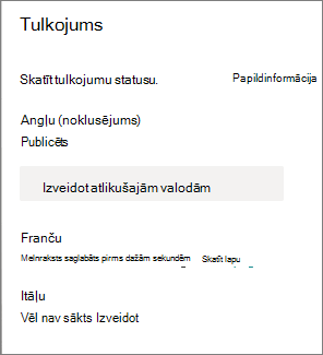 Tulkošanas statuss