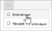 Brīdināt mani komanda